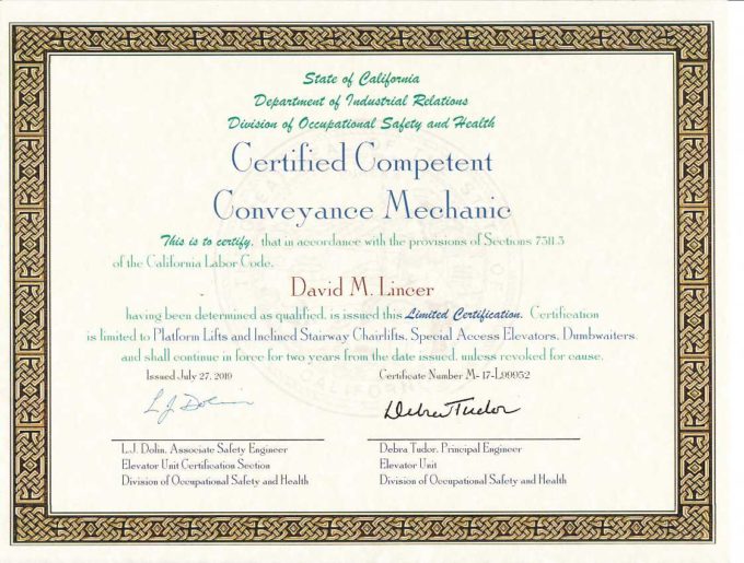 CCCM Certificate 2019